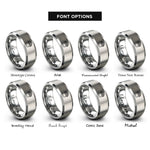 font options for inside engraving on gray bear paw rings