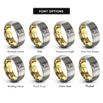 font options for inside engraving on gold & gray bear pride flag rings