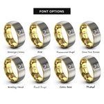 font options for inside engraving on gold & gray bear pride flag rings