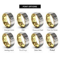 font options for inside engraving on gold & gray bear pride flag rings