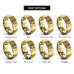 font options for inside engraving on gold & gray bear pride flag rings