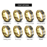 font options for inside engraving on gold & silver bear pride flag rings