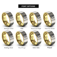 font options for inside engraving on gold & grey bear pride flag rings