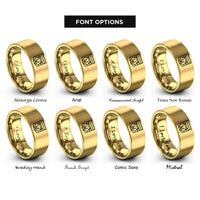 font options for inside engraving on gold bear pride flag rings