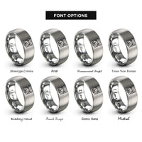 font options for inside engraving on grey bear pride flag rings
