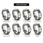 font options for inside engraving on grey bear pride flag rings