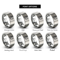 font options for inside engraving on gray bear pride flag rings