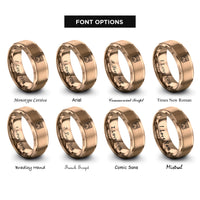 font options for inside engraving on rose gold bear pride flag rings