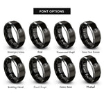font options for inside engraving on black & grey bear print rings