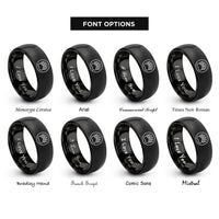 font options for inside engraving on black bear print rings