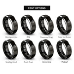 font options for inside engraving on black & gray bear track rings