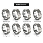 font options for inside engraving on silver bear track rings