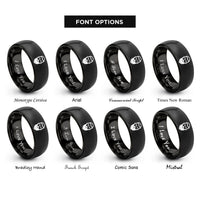 font options for inside engraving on black beard silhouette rings