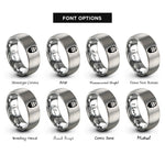 font options for inside engraving on silver beard silhouette rings