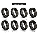 font options for inside engraving on black bearded axe rings
