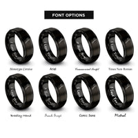 font options for inside engraving on black bearded axe rings