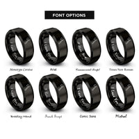 font options for inside engraving on black bearded axe rings