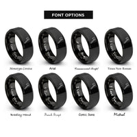 font options for inside engraving on black bearded axe rings
