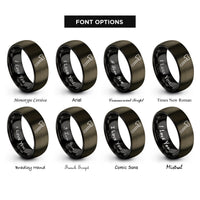 font options for inside engraving on gunmetal & black bearded axe rings