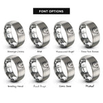 font options for inside engraving on silver bearded dragon rings
