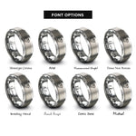 font options for inside engraving on gray bearded dragon rings