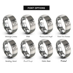 font options for inside engraving on grey bearing arrow rings