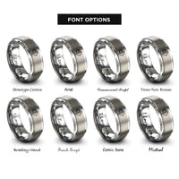 font options for inside engraving on silver bearing arrow rings