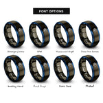 font options for inside engraving on gunmetal & blue bearing arrow rings