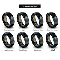 font options for inside engraving on gunmetal & blue bearing arrow rings