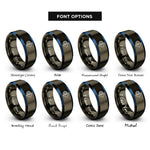 font options for inside engraving on gunmetal & blue bearing arrow rings