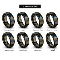 font options for inside engraving on gunmetal & blue bearing arrow rings