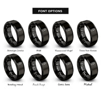 font options for inside engraving on black bearing marker rings