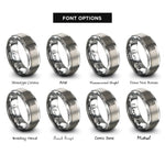 font options for inside engraving on grey bearing marker rings