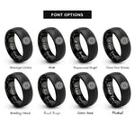font options for inside engraving on black bearing ring rings