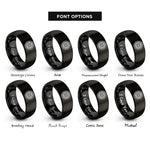 font options for inside engraving on black bearing ring rings