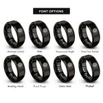 font options for inside engraving on black bearing ring rings