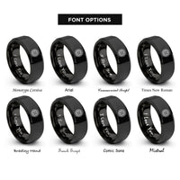 font options for inside engraving on black bearing ring rings