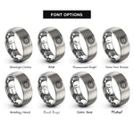 font options for inside engraving on gray bearing ring rings