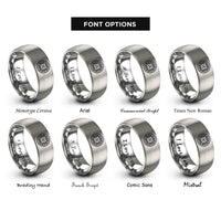font options for inside engraving on gray bearing ring rings