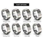 font options for inside engraving on gray bearing ring rings