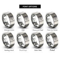 font options for inside engraving on gray bearing ring rings