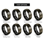 font options for inside engraving on gunmetal & black bearing ring rings