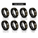 font options for inside engraving on gunmetal & black bearing ring rings