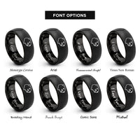 font options for inside engraving on black beaver rings