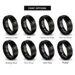 font options for inside engraving on black beaver rings