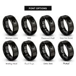 font options for inside engraving on black beaver rings