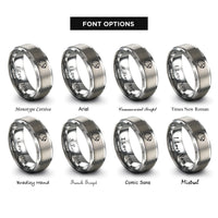 font options for inside engraving on grey beaver rings