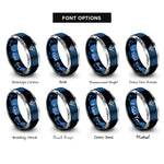 font options for inside engraving on blue & grey bee rings