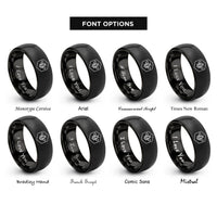 font options for inside engraving on black bee honeycomb rings