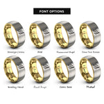 font options for inside engraving on gold & gray bee lavender sprig rings
